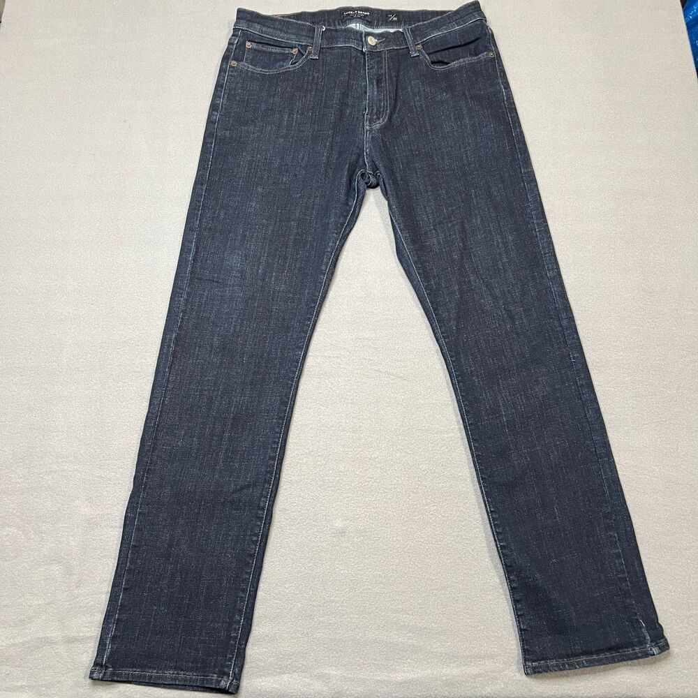 Lucky Brand 410 Athletic Slim Jeans Men's 34 X 32 Blue Denim Mid-Rise Dark Wash